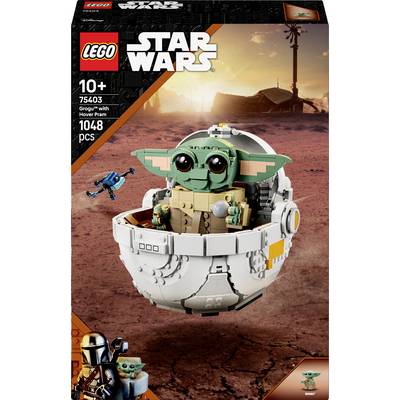 Set LEGO con 'Grogu' di Star Wars da costruire, per bambini dai 10 anni in su. Include una figura del passeggino sospeso con 1048 pezzi.