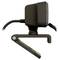 Webcam in visione laterale con custodia nera e base regolabile. Collegata con cavo di alimentazione.