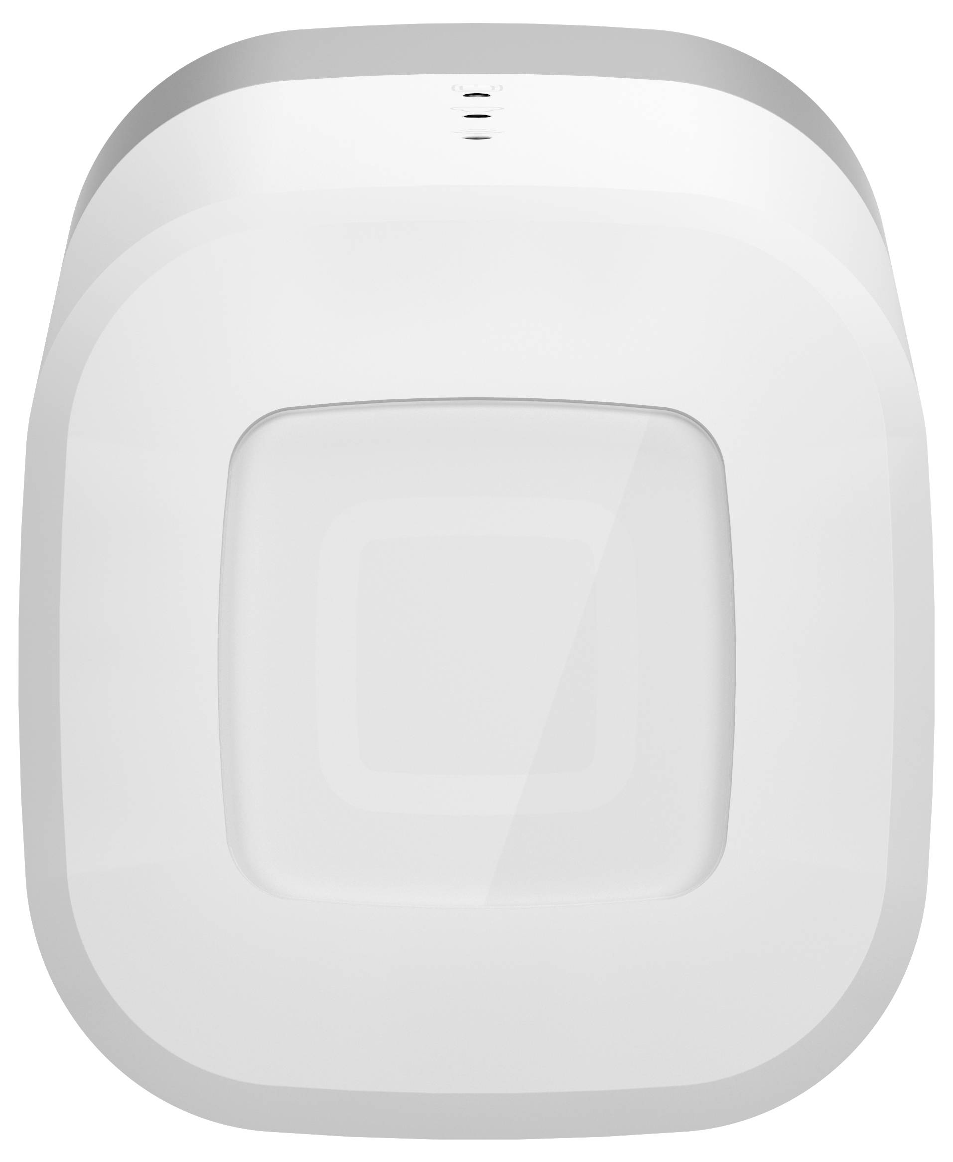 Punto di accesso WLAN quadrato bianco con angoli arrotondati, motivo incavato centrale e indicatore LED sulla parte superiore.