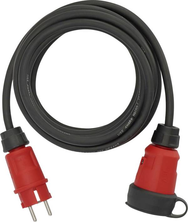 Brennenstuhl 9161050110 Alimentazione Prolunga  16 A Nero, Rosso 5 m H07RN-F 3G 1,5 mm²