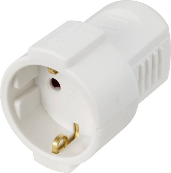 Sygonix SY-6618464 Presa di sicurezza Polipropene (PP)  250 V/AC Bianco