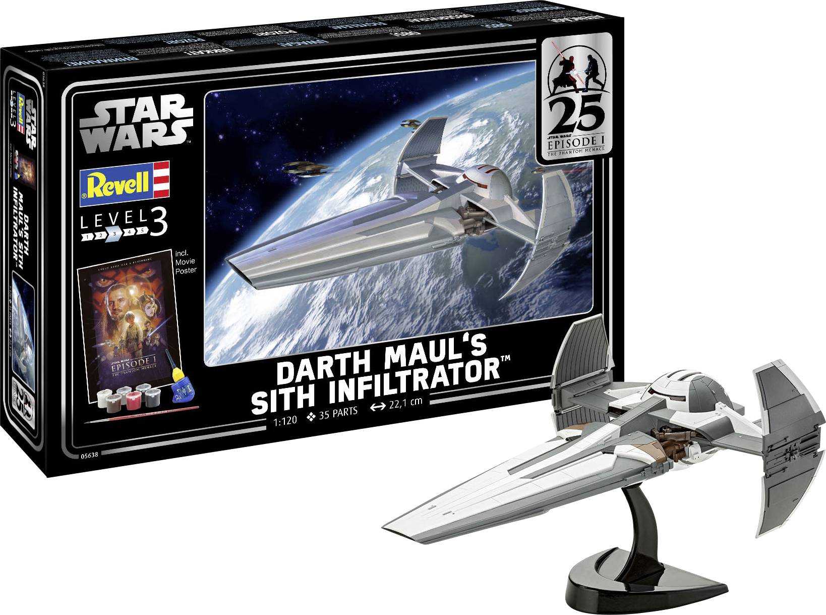 Modello fantascienza in kit da costruire Revell 05638 Darth Maul's Sith Infiltrator™ 1:121