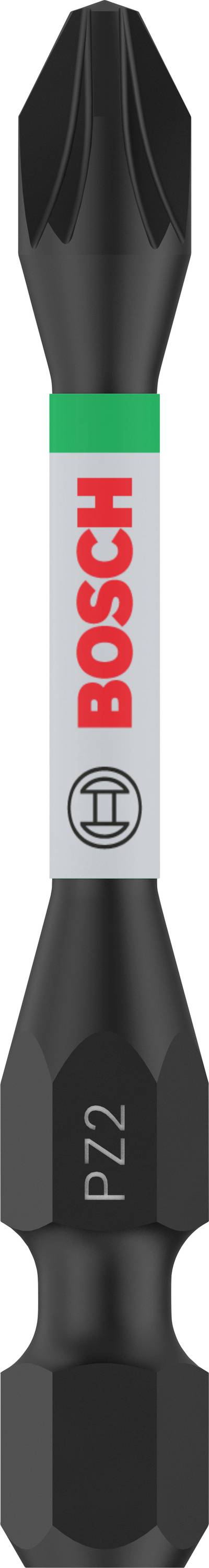 Inserto per cacciavite con doppia punta a croce Phillips, con logo Bosch e testo 'PZ2', accessorio per utensili.