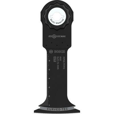 Lama multifunzione Bosch, adatto a diversi materiali, con linea di misura e sistema 'Starlock Max'.