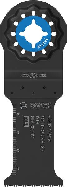 Una lama per utensile multiuso Bosch con una scala sul lato.