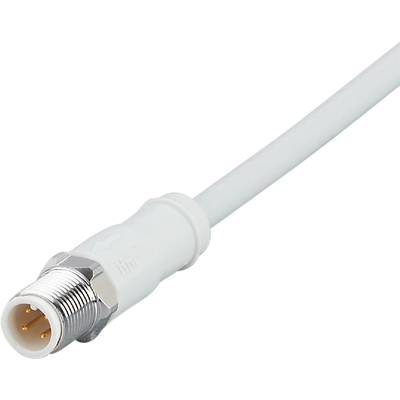 Un cavo coassiale bianco con connettore metallico su un'estremità, adatto per connessioni TV o radio.
