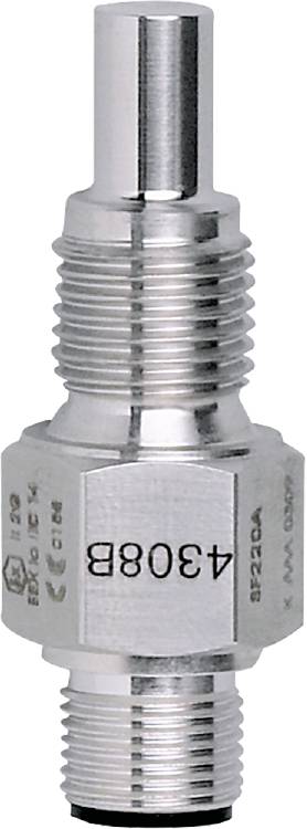 Un adattatore metallico argentato con filettatura, probabilmente un elemento di connessione per tubi o tubi flessibili, su sfondo bianco.