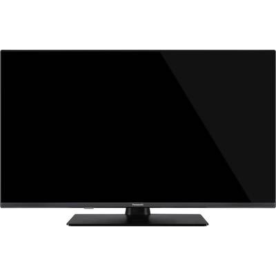 Un monitor nero con un supporto semplice, privo di qualsiasi visualizzazione sullo schermo.