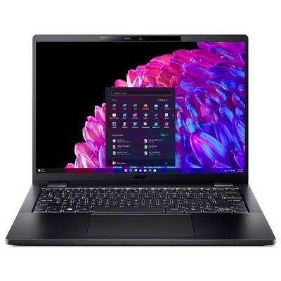 Un laptop con schermo acceso. Lo sfondo mostra strutture chiare simili a fiori. È aperto il menu Start di Windows.