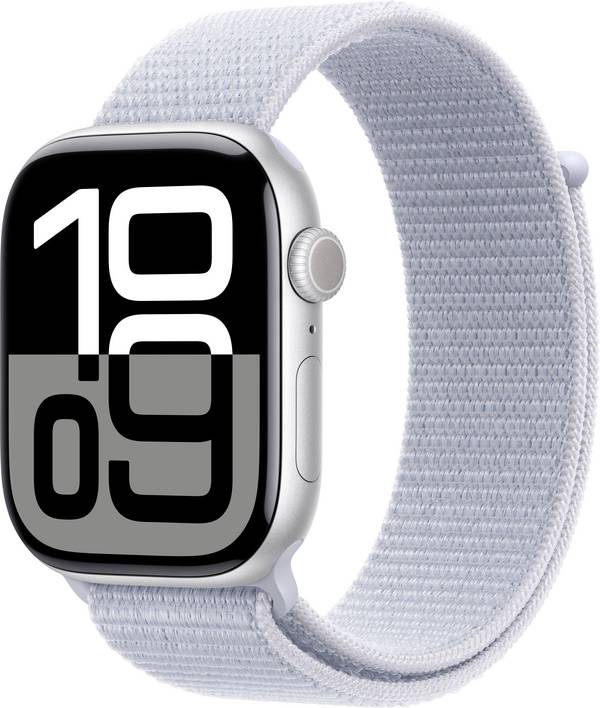 Apple Watch Series 10 GPS 46 mm Cassa in alluminio Sport Loop Cloud blu