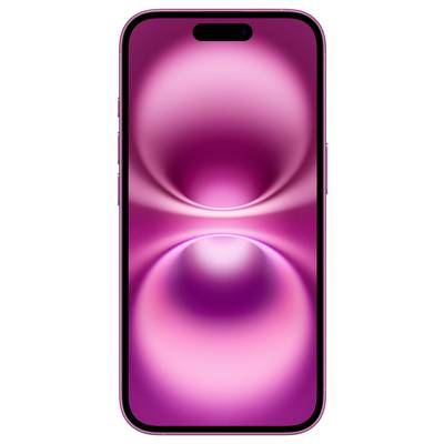 Smartphone rosa con un motivo luminoso astratto sullo schermo.