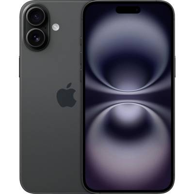 Un telefono nero con due fotocamere posteriori e un ampio display.