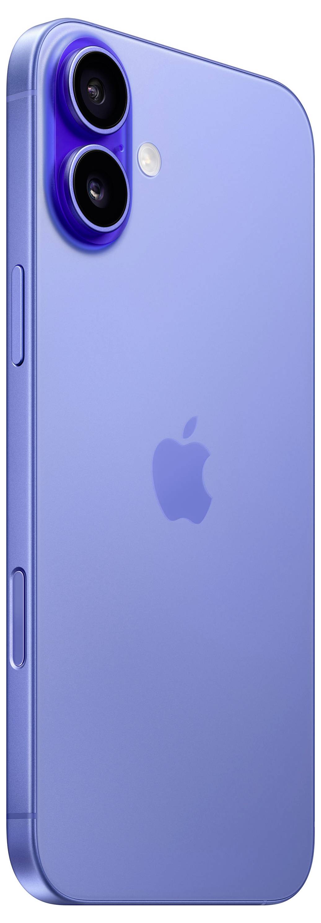 Retro di uno smartphone blu con due fotocamere e un logo Apple.