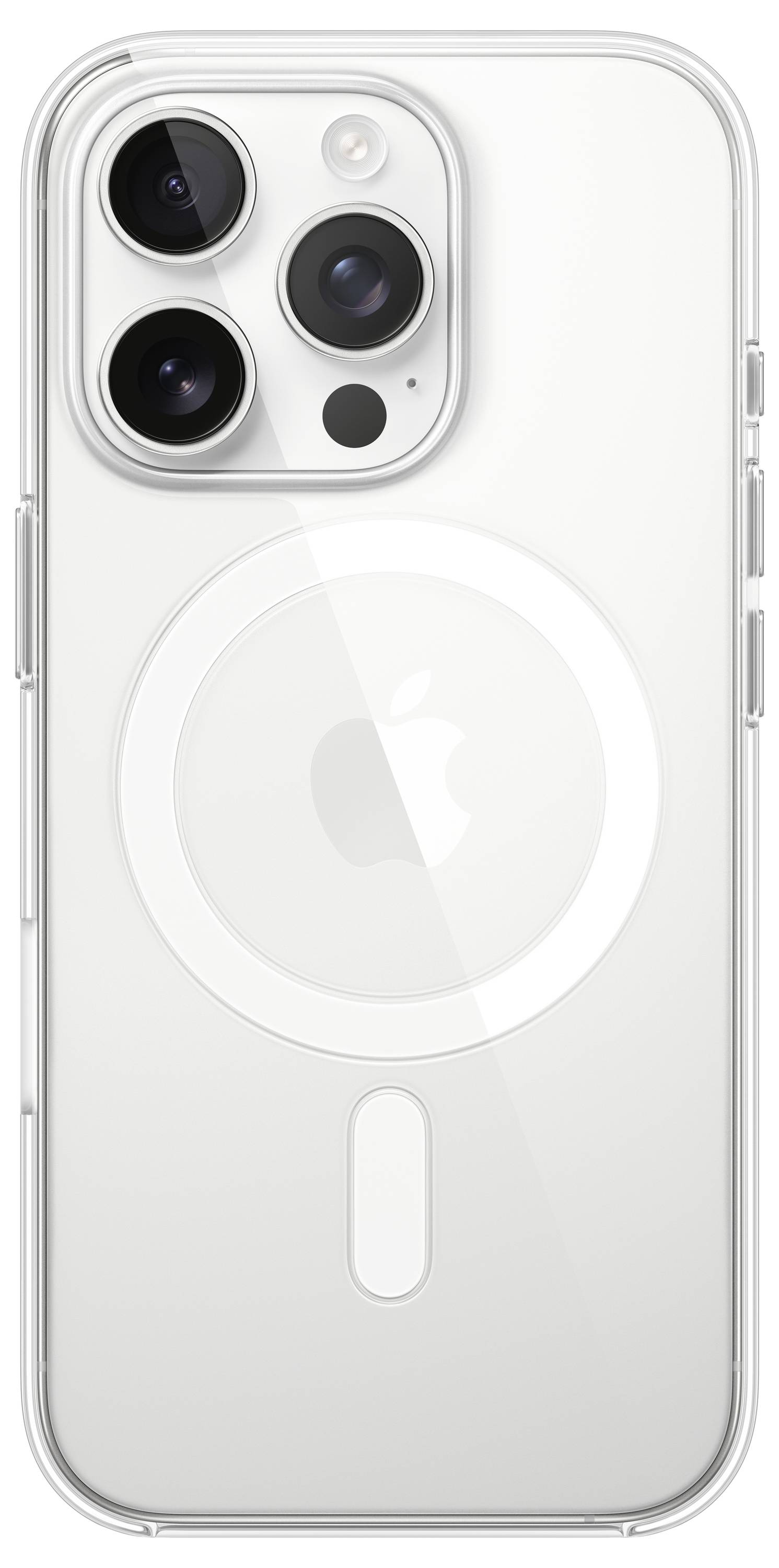 Un moderno smartphone con tre obiettivi fotografici e un design circolare sul retro.