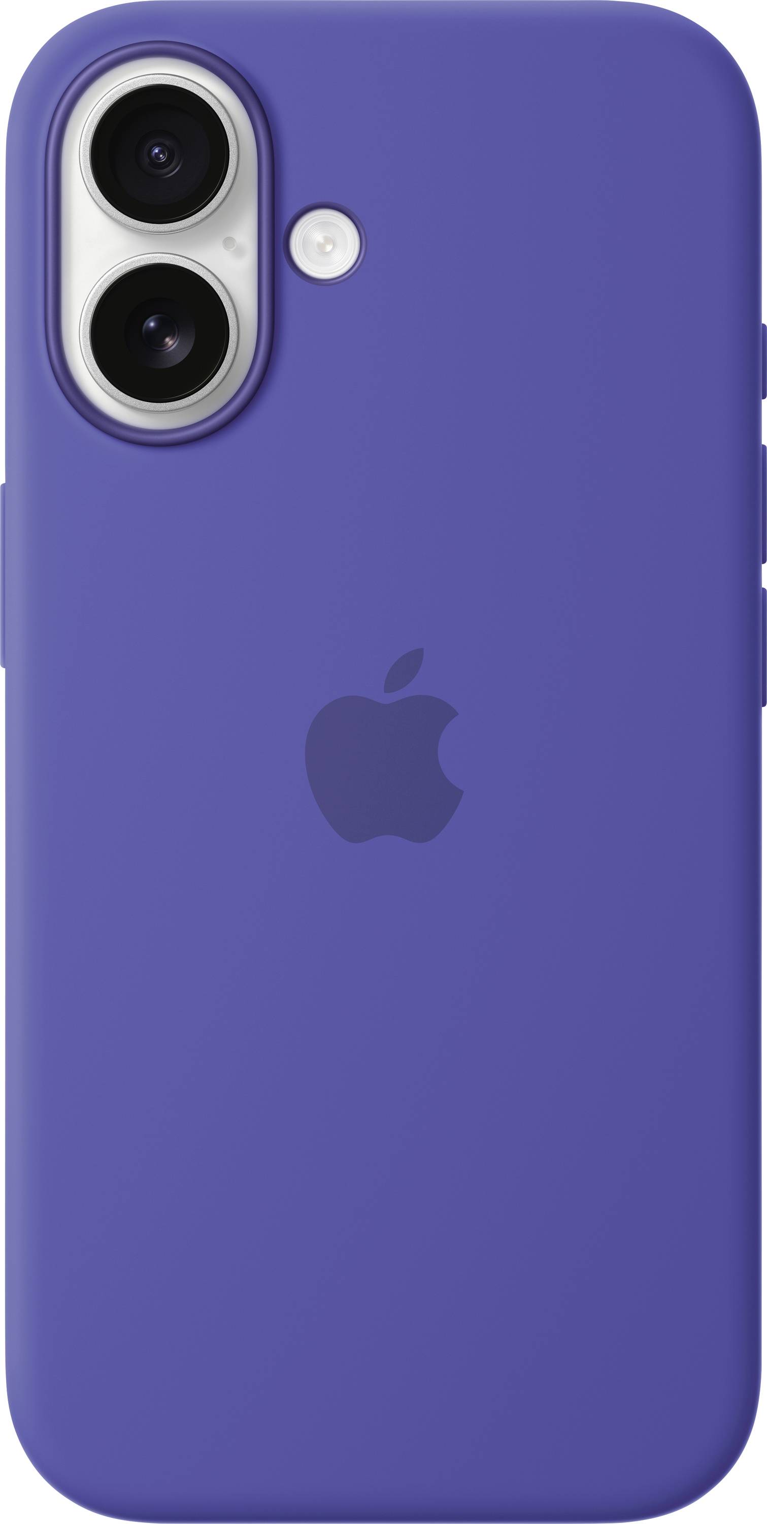 Un iPhone blu con doppia fotocamera sul retro, con il logo Apple ben visibile.