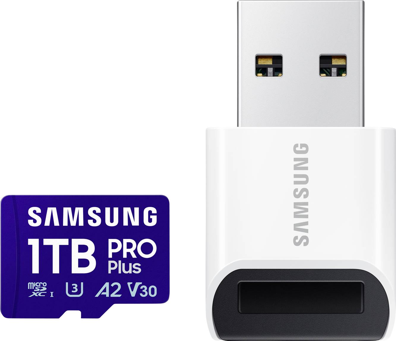 'Scheda microSD Samsung da 1TB PRO Plus con adattatore.'