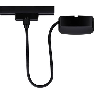 Lampada da scrivania nera con collo flessibile e testa rettangolare, ideale per l'illuminazione mirata su superfici di lavoro.