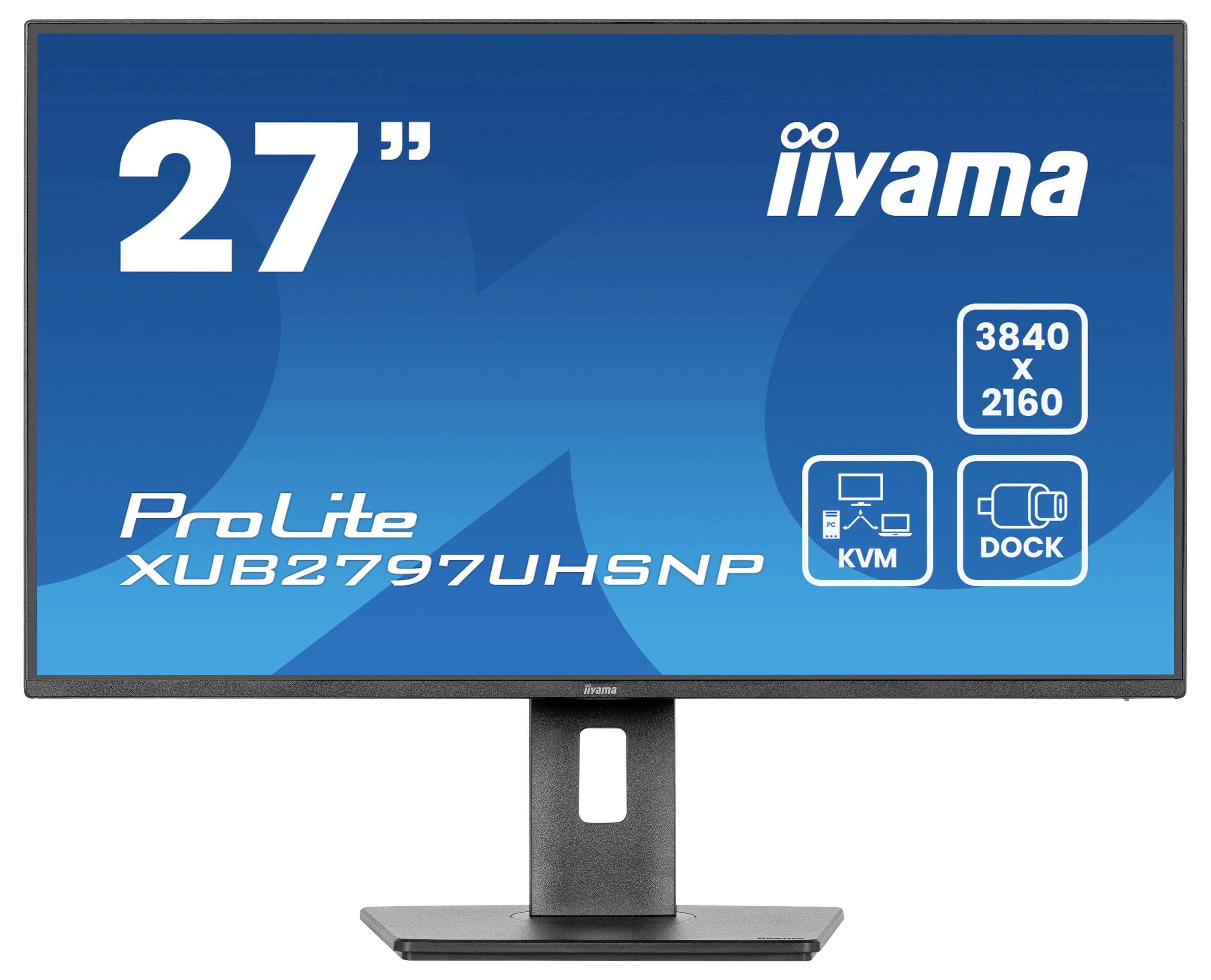 Monitor da 27" con risoluzione 3840x2160, caratteristiche incluse supporto KVM e dock, di Iiyama.