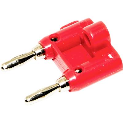 Spinotto RCA rosso con due connettori, comunemente utilizzato per connessioni audio o elettroniche.