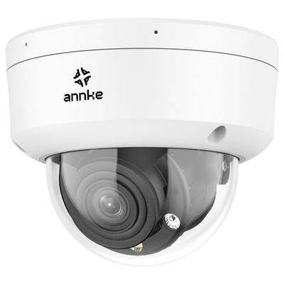 Telecamera di sorveglianza in una cupola protettiva con involucro resistente alle intemperie, adatta per l'uso in ambienti interni ed esterni.