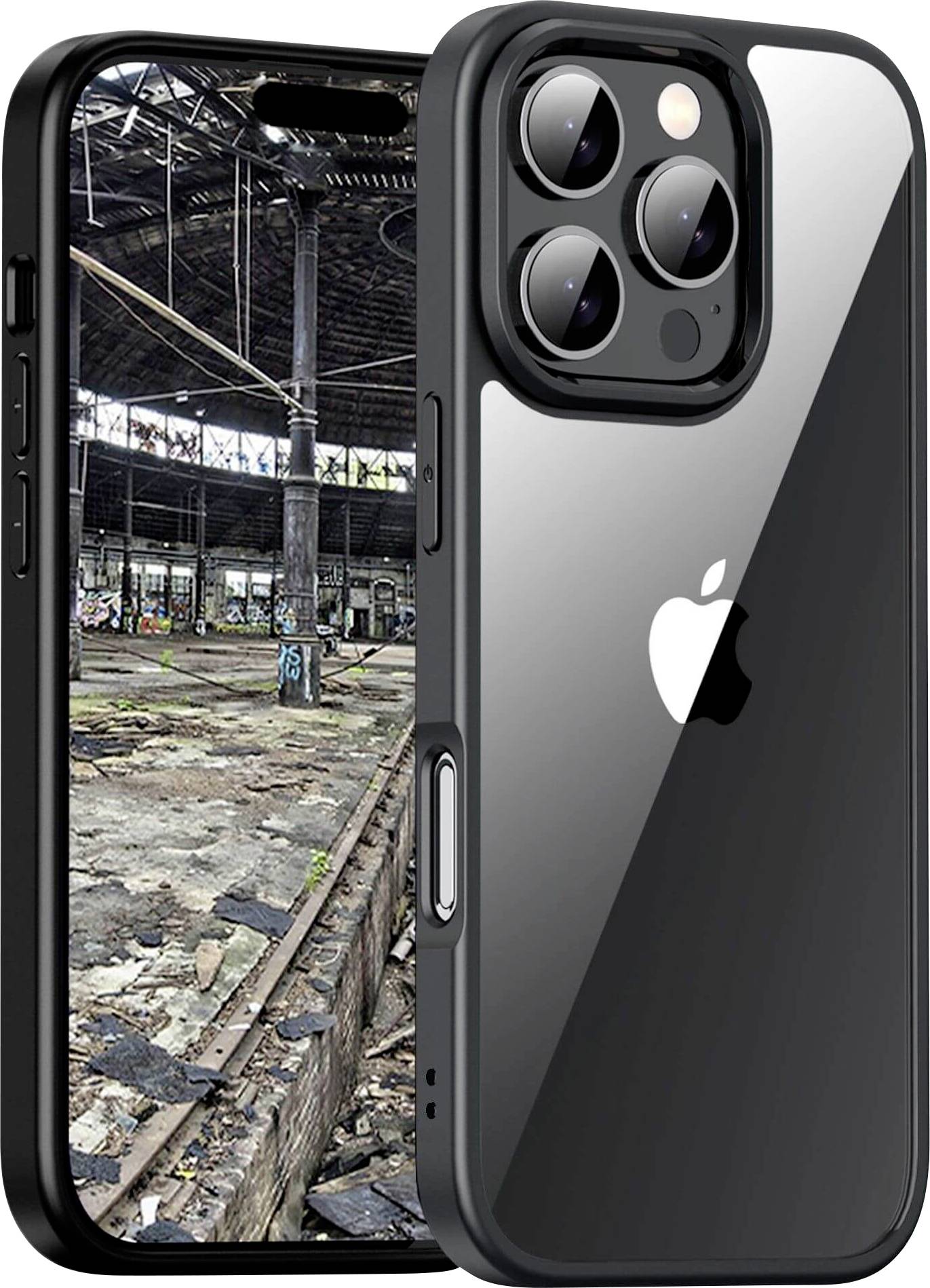 JT Berlin BackCase Pankow Hybrid Backcover per cellulare Apple iPhone 16 Pro Nero, Trasparente Carica induttiva 11096