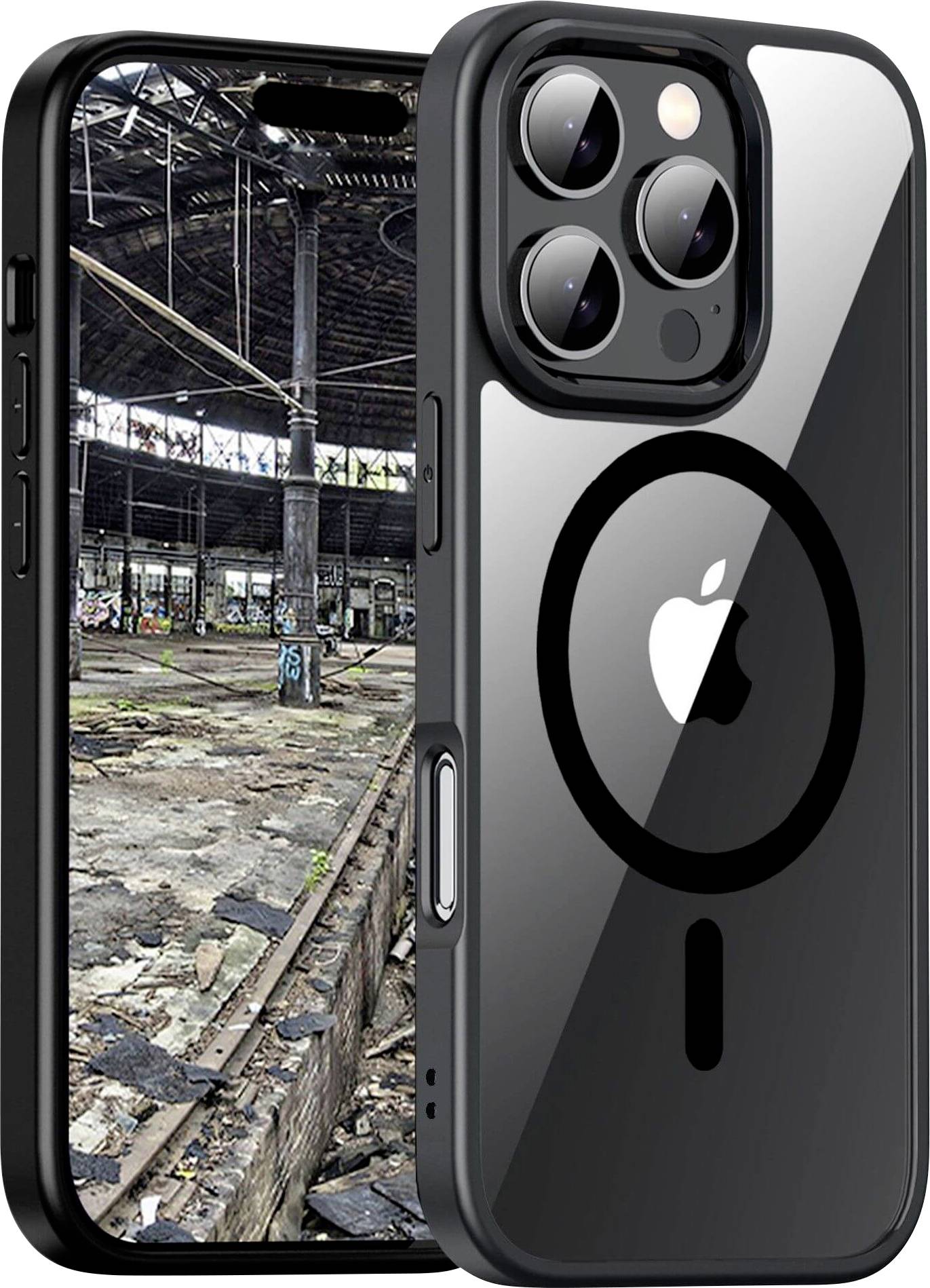 JT Berlin BackCase Pankow Hybrid Backcover per cellulare Apple iPhone 16 Pro Nero, Trasparente Compatibile con MagSafe 11100