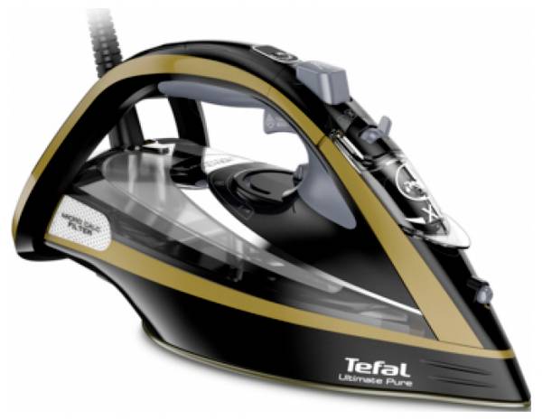 Tefal FV 9865 Ultimate Pure Ferro da stiro a vapore Nero, Oro 3000 W