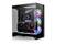 Un PC da gaming moderno con un case in vetro, luci RGB colorate e componenti ad alte prestazioni come ventole e una scheda grafica di grandi dimensioni.