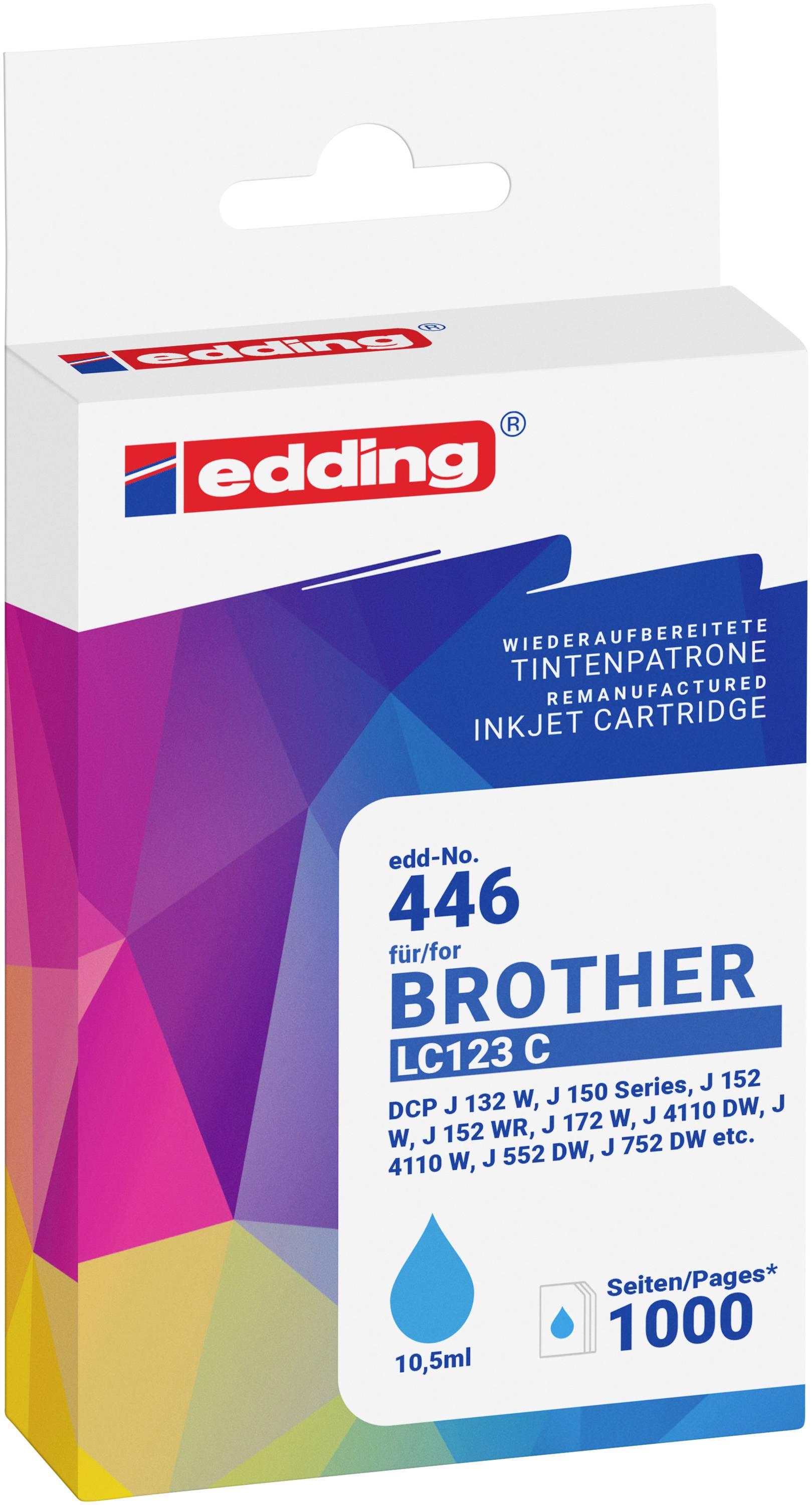 Cartuccia Edding Compatibile sostituisce Brother LC123C Ciano EDD-446 18-446-01-0