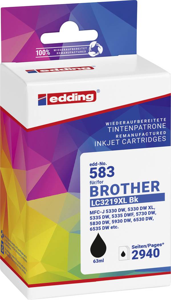 Cartuccia Edding Compatibile sostituisce Brother LC-3219XLBK  Nero EDD-583 18-583-01