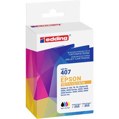 Cartuccia Edding Compatibile sostituisce Epson T0711+12+13+14 MP Imballo multiplo Nero, Ciano, Magenta, Giallo EDD-407 1-0