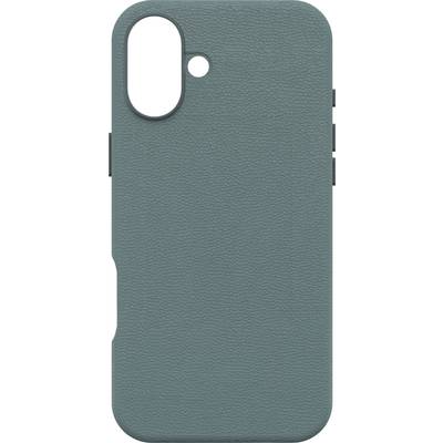 Cover per cellulare in verde con design strutturato e aperture per fotocamera e flash.