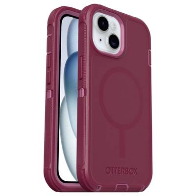 Custodia rossa per cellulare Otterbox con supporto MagSafe, design protettivo, adatta per uno smartphone, vista posteriore e laterale.