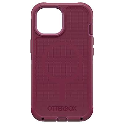 Custodia rossa per smartphone OtterBox con un design circolare sul retro. Adatta per iPhone 13.
