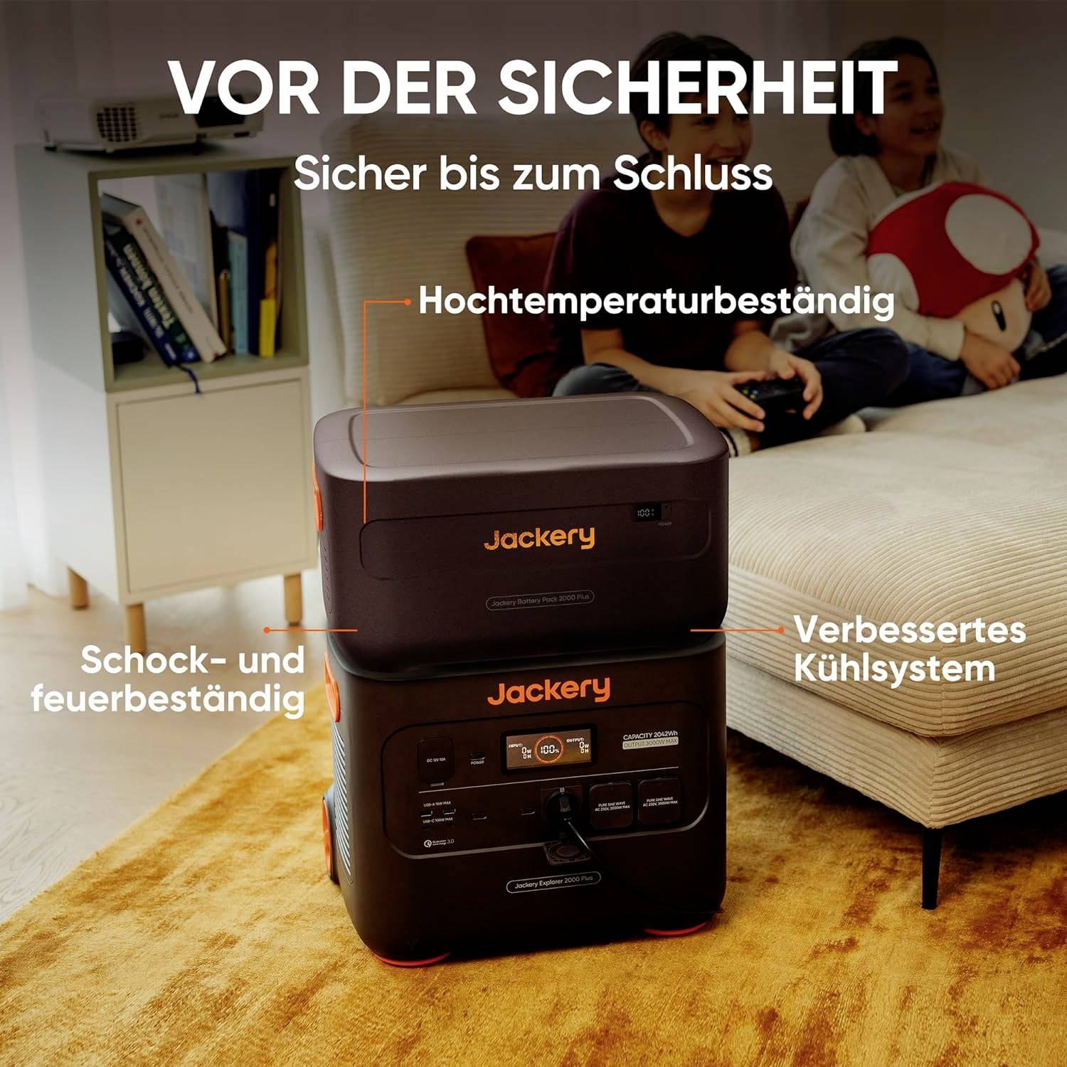 Jackery Explorer 2000 Plus Battery Pacco batteria LiFePO 4 Nero, Arancione-5