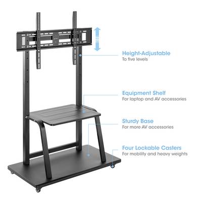 Manhattan Multimedia TV-Ständer auf Rollen mit extrem hoher Traglast 150 kg 37" bis 100" Carrello per TV 94,0 cm (37") --4
