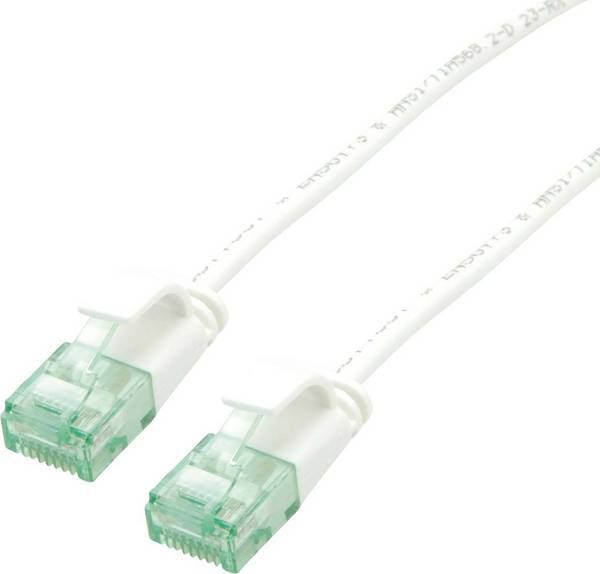 ROLINE RM Cavo patch UTP DataCenter Cat.6A (Classe EA), sottile, bianco, 0,5 m