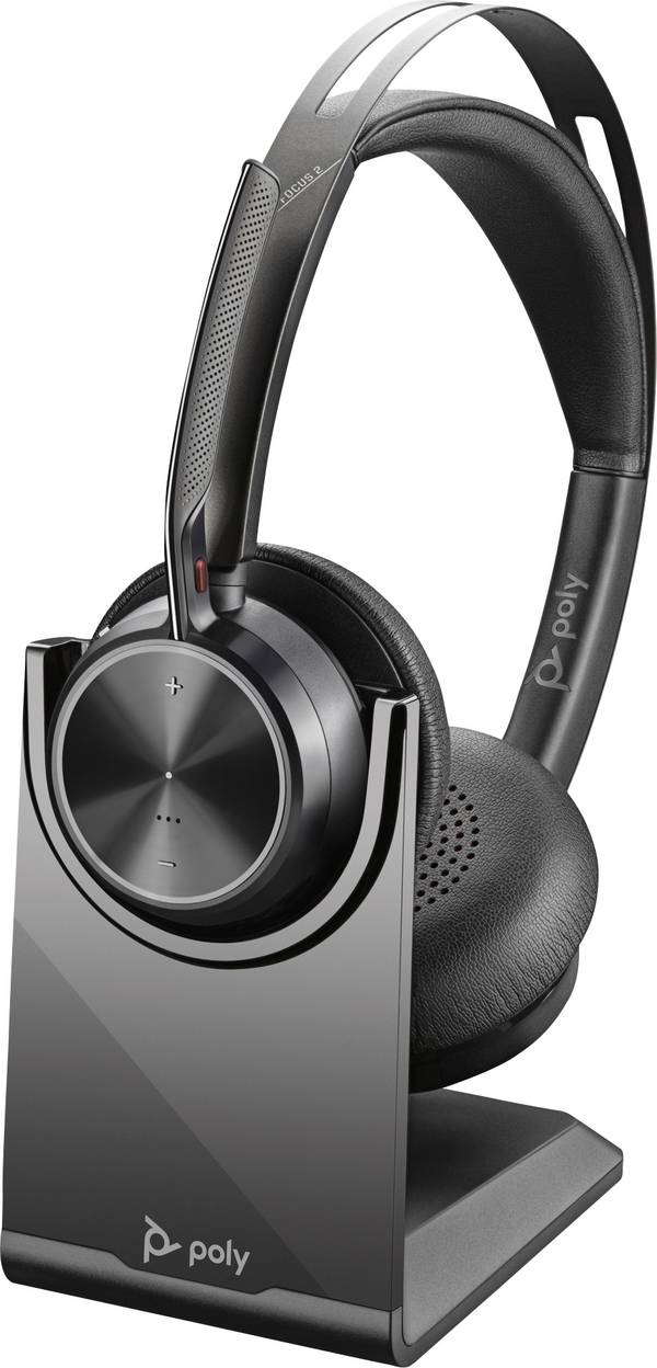 HP Poly Voyager Focus 2  Cuffie On Ear Bluetooth Stereo Nero Eliminazione del rumore headset con microfono Computer