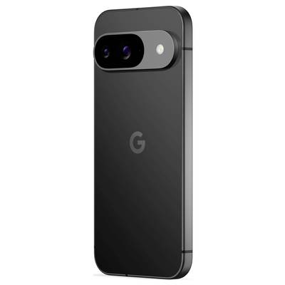 Un telefono nero con un modulo doppia fotocamera e un flash LED in alto a sinistra sul retro.