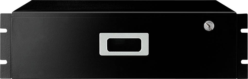 Dispositivo elettronico nero, rettangolare, con un piccolo display e un interruttore in alto a destra.