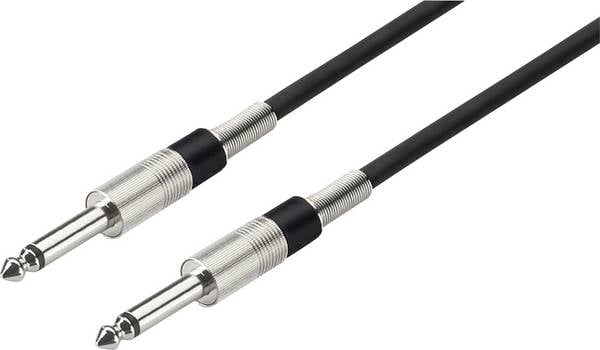 Monacor 0060410 Jack Audio Cavo di collegamento [1x Spina jack da 6.3 mm (mono) - 1x Spina jack da 6.3 mm (mono)] 1 m Nero