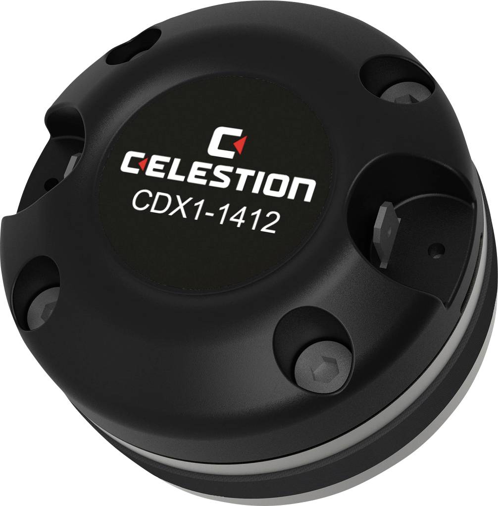 Altoparlante nero per gli acuti con la scritta 'Celestion CDX1-1412' sulla parte superiore.