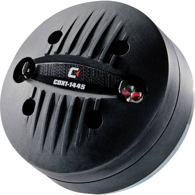 Un altoparlante nero rotondo con la scritta 'CDX1-1445'. Visibili fori di fissaggio e un connettore rosso.