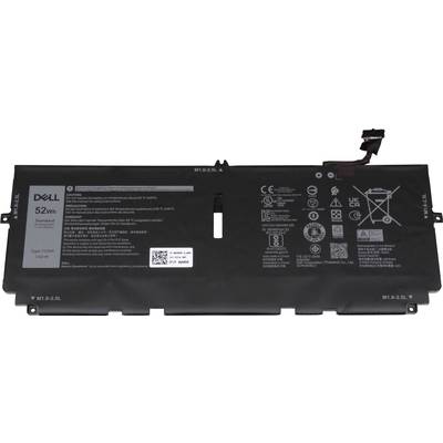 Batteria per laptop nera con varie specifiche tecniche su etichetta in più lingue.