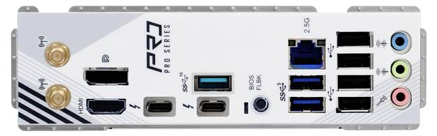 Retro di una scheda madre per computer con porte HDMI, USB e audio. Sono mostrati i connettori per Internet, BIOS e periferiche.