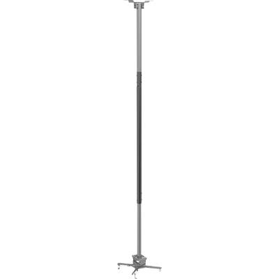 Supporto da soffitto regolabile in altezza in metallo, adatto per proiettori. Include staffa di montaggio e asta telescopica regolabile. Ideale per presentazioni.