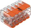 WAGO 221-420-15 221 Morsetto flessibile: 0.14-4 mm² rigido: 0.2-4 mm² Numero Poli (num): 10 15 pz. Trasparente, Arancione