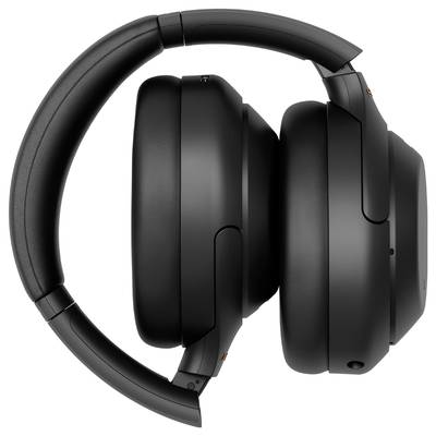Cuffie over-ear nere, wireless, con padiglioni imbottiti completamente ripiegabili.