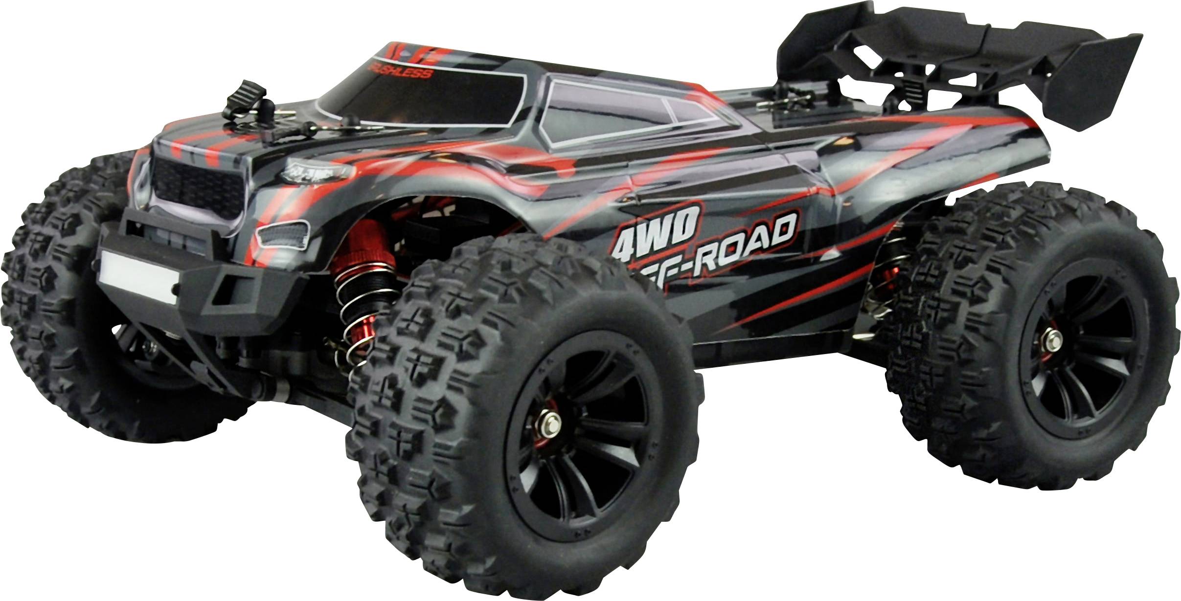 Amewi Hyper GO Pro Nero, Rosso Brushless 1:16 Automodello Elettrica Truggy 4WD RtR 2,4 GHz