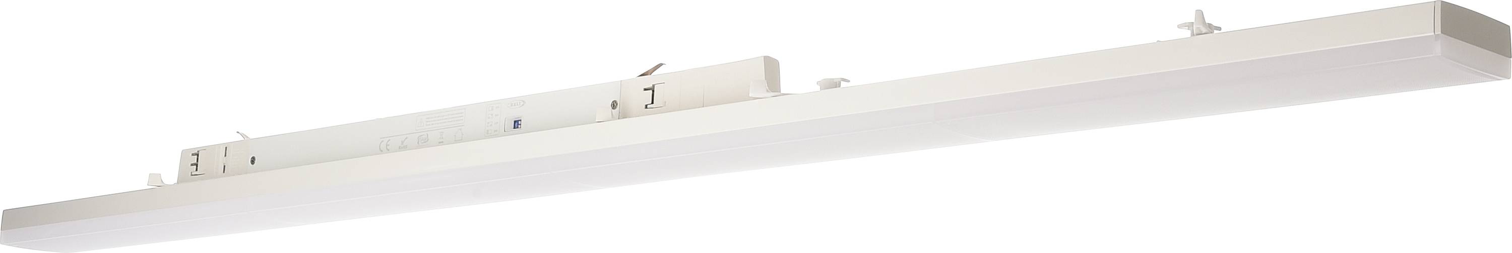 Una barra luminosa LED bianca dal design minimalista, adatta per interni moderni, offre un'illuminazione priva di abbagliamento.